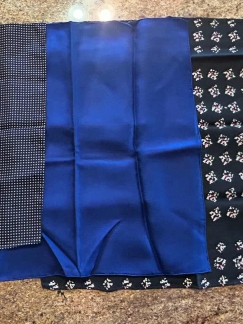 Three Silk Pocket Squares No Labels